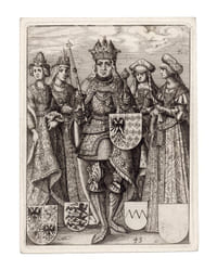 [Genuinae Icones ducum Bavariae, Comitum Tijrolensium Regum Lambardiæ Marchionum Antuerpiensium Principum & regum Francorum Imperatorum & Caesarum Germanorum Comitum Paltinorum e Rheni S. R. Imperij Electorum Ex principe Familia Bauairca illustrissima et vetustissima oriundorum ... ab anno Virgine partus CCCCXCIII Vsque ad annum M. D. LXXXIII : Adiectis Quarundam Vxorum Iconibus singularum vero insigne vita rebus gestis]