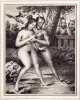 Ensemble de 12 lithographies érotiques, dont 6 en couleurs dune même suite. ANONYME (Achille Deveria & entourage ou suiveurs)
