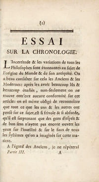 Le Monde, son origine, son antiquité [SUIVI DE] De l'âme et de son immortalité. [SUIVI DE] Essai sur la chronologie