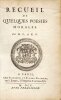 Recueil de quelques po&eacute;sies morales. REGNIER-DESMARAIS (Fran&ccedil;ois-S&eacute;raphin)