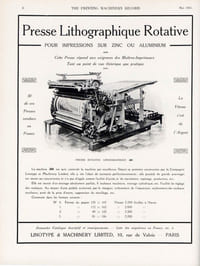 Linotype Notes & Printing Machinery Record. Édition française. Années 1911 (n. 4 à 11) et 1913