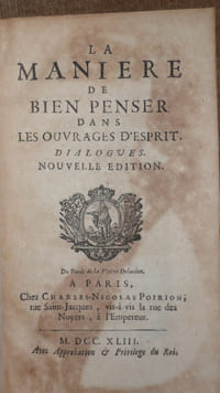 LA MANIERE DE BIEN PENSER DANS LES OUVRAGES D ESPRIT. dialogues.