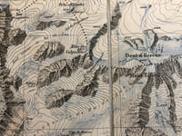 EVOLENE - ZINAL - ZERMATT - MONTE ROSA. ref. 23 . carte en couleurs entoilée époque et plusieurs fois repliée. dimensions : 570 mm x 785 mm. carte au 50.000ème. Schweizerische Landestopographie, à Berne. Italienischen gebiet der italienischentogr. karte entnommen. Edité en 1904. Maison Andriveau - Goujon. Henry Barrère Editeur géographe 21 rue du Bac à Paris. Très belle carte . Parfait état.