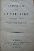 LA DUCHESSE DE LA VALLIERE.. GENLIS ( Madame de ).