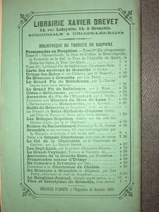 GUIDE DU BOTANISTE DANS LE DAUPHINE. Excursions bryologiques et lichénologiques pour chacune d'herborisations phanérogamiques où il est traité des propriétés et des usages au point de vue de la médecine, de l'industrie et des arts. 5ème Excursion comprenant LA GDE MOUCHEROLLE ET SES ALENTOURS, et 6ème Excursion comprenant LE GRAND- VEYMONT et le DIOIS, les FORETS du VERCORS.