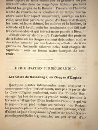 GUIDE DU BOTANISTE DANS LE DAUPHINE. Excursions bryologiques et lichénologiques pour chacune d'herborisations phanérogamiques où il est traité des propriétés et des usages au point de vue de la médecine, de l'industrie et des arts. 4ème Excursion comprenant Le Massif du VILLARD de LANS; les Côtes de SASSENAGE; Les Gorges d'ENGIN; LANS, LE VILLARD, La FAUGE, Les TOUCHES, Le Col VERT.