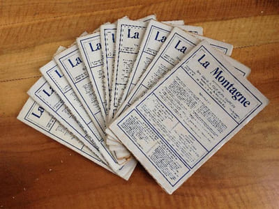 Revue LA MONTAGNE. 19ème année complète (1923 ) . brochée. du N° 158 de janvier 1923 au N° 167 de décembre 1923. soit 10 fascicules mensuels brochés . ( le N° 165 représente les mois d'Aout à Octobre 1923 ).  COMPLET.          