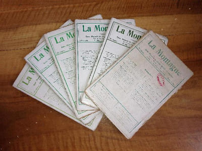 Revue LA MONTAGNE. année 1921. 17ème année. brochée. du N° 144 de janvier-février 1921 au N° 149 de  novembre-décembre 1921. soit 6 fascicules bimestriels brochés . la revue cette année là ayant parue tous les 2 mois. COMPLET.                                  
