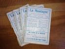 Revue LA MONTAGNE. Club alpin français. année 1925 . les N° 178-179-180-181, de janvier, février, mars et avril 1925.  in 8 brochés.                   ...