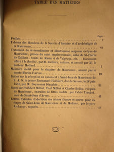 TRAVAUX de la Société d'Histoire et d'Archéologie de la Maurienne ( Savoie ). 3 bulletins. exemplaires du Docteur Fodéré. St Jean de Maurienne. 