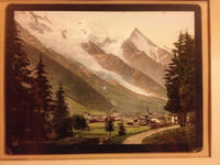 CHAMONIX et le Mont Blanc. env. 1900. Photo chromographie. ( Photographe éditeur à Zurich )
