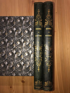 OEUVRES CHOISIES de GAVARNI. revues , corrigées et nouvellement classées par l'auteur. ETUDES DE MOEURS CONTEMPORAINES. TOME 1:  Fourberies de Femmes en matière de sentiment. Clichy. Paris le soir. 1846. TOME 2 : Les Enfants terribles.  Traduction en langue vulgaire . Les Lorettes. Les actrices. 1846.