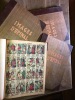 IMAGES D'EPINAL / 4 volumes catalogues d'un représentant. chaque volume 1/2 chagrin marron époque à coins; plats en bois . gardes marbrées. Titre " ...