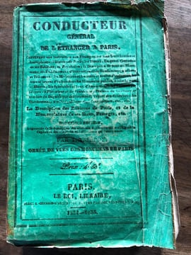 CONDUCTEUR Général de L'Etranger à PARIS, 1834-1835 . un volume in 12. broché non coupé tel que paru , sous couvertures vertes imprimées ; orné de 16 ...