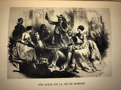 LES COMPAGNONS DE LA VIE DE BOHEME. Mimi, Musette, Murger, Beaudelaire, Schaunard, Champfleury.....