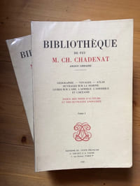 BIBLIOTHEQUE DE FEU M. Ch. CHADENAT Ancien Libraire. Géographie, voyages, Atlas, Ouvrages sur la Marine, Livres sur l'Asie, l'Afrique, l'Amérique et l'Océanie. Index des noms d'Auteurs et des Ouvrages Anonymes.