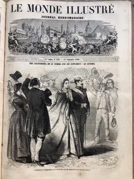 Le Monde illustré. Journal hebdomadaire. Tête de collection. in folio. 1857- 1864. . LE MONDE ILLUSTRE.
