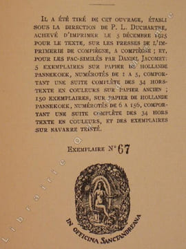 L 'IMAGERIE POPULAIRE . ( exemplaire sur papier de Hollande N° 67/150 avec une suite complète des 34 hors texte en couleurs , réservée aux seuls ...