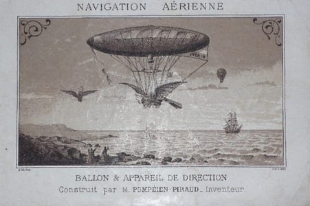 NAVIGATION  AERIENNE  .  DIRECTION  DES  BALLONS  . Notes sur le ballon et l ' appareil de direction et d ' aviation inventé et construit par J-C Pompeien- Piraud, ingénieur - aéronaute . 
