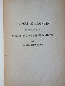 GLOSSAIRE  ANGEVIN  .
