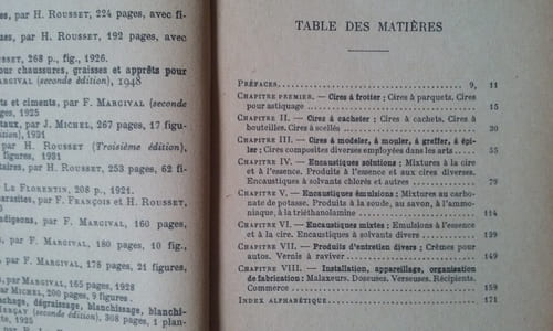 Les Cires. Encaustiques, produits d'entretien pour meubles, parquets, linos, pierre, marbre, carrosseries