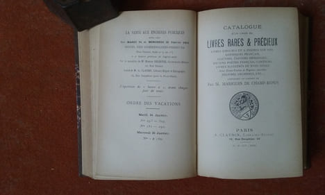 Catalogue des livres et estampes composant la bibliothèque de Feu M. A. G. (de Nantes) 1ère et 2ème parties / Catalogue d'un choix de livres rares et ...