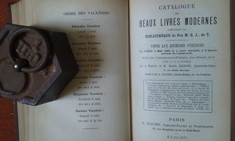 Catalogue des livres et estampes composant la bibliothèque de Feu M. A. G. (de Nantes) 1ère et 2ème parties / Catalogue d'un choix de livres rares et ...