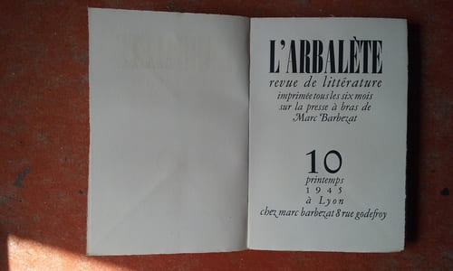 L'Arbalète - Revue de littérature - N° 10, printemps 1945