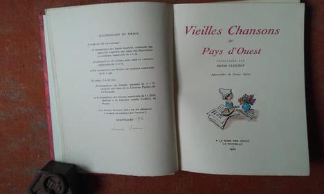 Vieilles Chansons du Pays d'Ouest
. CLOUZOT Henri (présentation par)