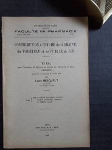 Contribution à l'étude de la graine du tourteau et de l'huile de lin - Thèse
