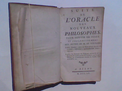 Suite de l'oracle des nouveaux philosophes. Pour servir de suite et d'éclaircissement aux œuvres de M. de Voltaire. GUYON Claude-Marie (Abbé)