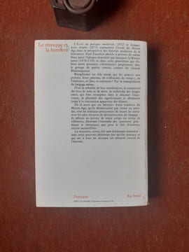 Le masque et la lumière - La poétique des grands rhétoriqueurs
. ZUMTHOR Paul