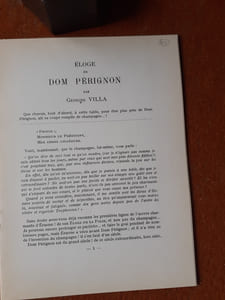 Eloge de Dom Pérignon, prononcé à l'Académie des Gastronomes par le titulaire de son fauteuil Georges Villa, le 17 décembre 1952
