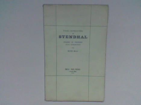 Pages retrouvées de Stendhal publiées et précédées d'une introduction par Henri Malo	. STENDHAL	