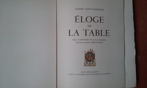 Eloge de la Table
. SAINT-GEORGES André
