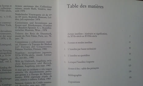 Armes insolites du XVIe au XVIIIe siècle
. REVERSEAU Jean-Pierre