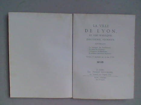La Ville de Lyon en vers burlesques 1683	. Anonyme	