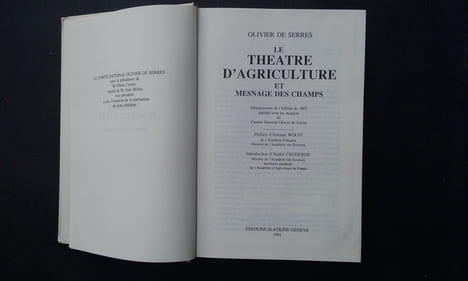 Le théâtre d'agriculture et mesnage des champs
. SERRES Oliver de