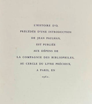 Histoire d'O. Pauline Réage
