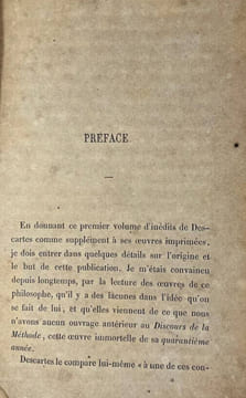 Œuvres inédites de Descartes,
précédées d'une Introduction sur la Méthode par Foucher de Careil. René Descartes, Foucher de Careil