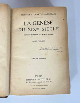 Genèse du XIXe siècle. Houston Stewart Chamberlain