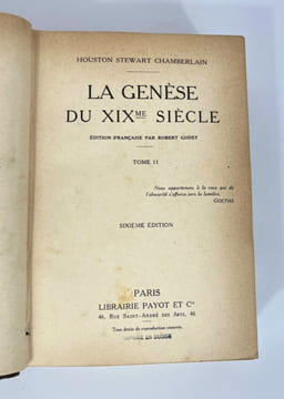 Genèse du XIXe siècle. Houston Stewart Chamberlain