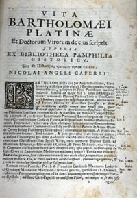 Vite De Pontefici di Bartolomeo Platina Cremonese/ Cronologia Ecclesiastica