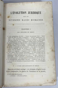 L'évolution juridique dans diverses races humaines