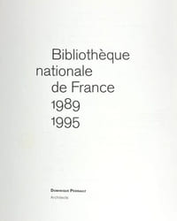 Bibliothèque Nationale de France. 1989-1995 [signé]