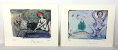 Lot de 2 lithographies de 1990, signées et numérotées. Jean-Claude Prêtre