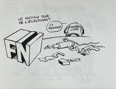 De droite à gauche : 1993-1997. 215 dessins publiés dans Rivarol [signé]