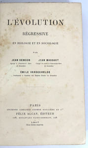L'évolution régressive en biologie et en sociologie