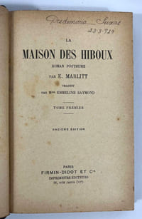 La maison des hiboux. Roman posthume