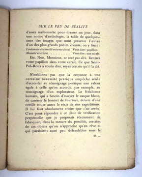Introduction au Discours sur le peu de réalité. André Breton